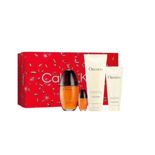 SET CALVIN KLEIN OBSESSION WOMEN (4 PC )3.4 OZ EDP / 6.7 OZ BL / 3.4 OZ SG / 0.5 OZ EDP